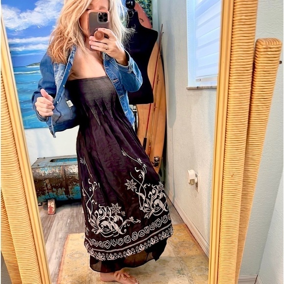 ANTHRO’s Lapis, Funky, FUN& Boho-BUSTLE Dress/Skirt gray/black,BUSTLE IT🔥 - Picture 2 of 12